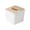 White 1PCS, variant on Tissue Box Cover Square,Tissue Box Holder with Bamboo Lid,Tissue Dryer Sheet Holder for Modern Farmhouse Boho Decor,1 Pack,(White)