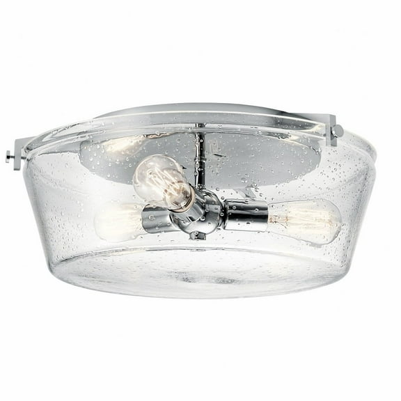 Kichler 45299CH Alton 18.5" 3 Light Clear Seeded Flush Mount in Chrome