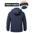 thumbnail image 4 of Weilanxin Men's Winter Jacket with Hood Fleece Lined Water Repellent Windproof Thicken Parka Winter Coat for Skiing Hiking Work, 4 of 11