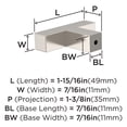 thumbnail image 3 of Amerock Intersect 1-15/16 inch (49mm) Length Satin Nickel Knob for Cabinets and Furniture, 25 Pack, 3 of 4