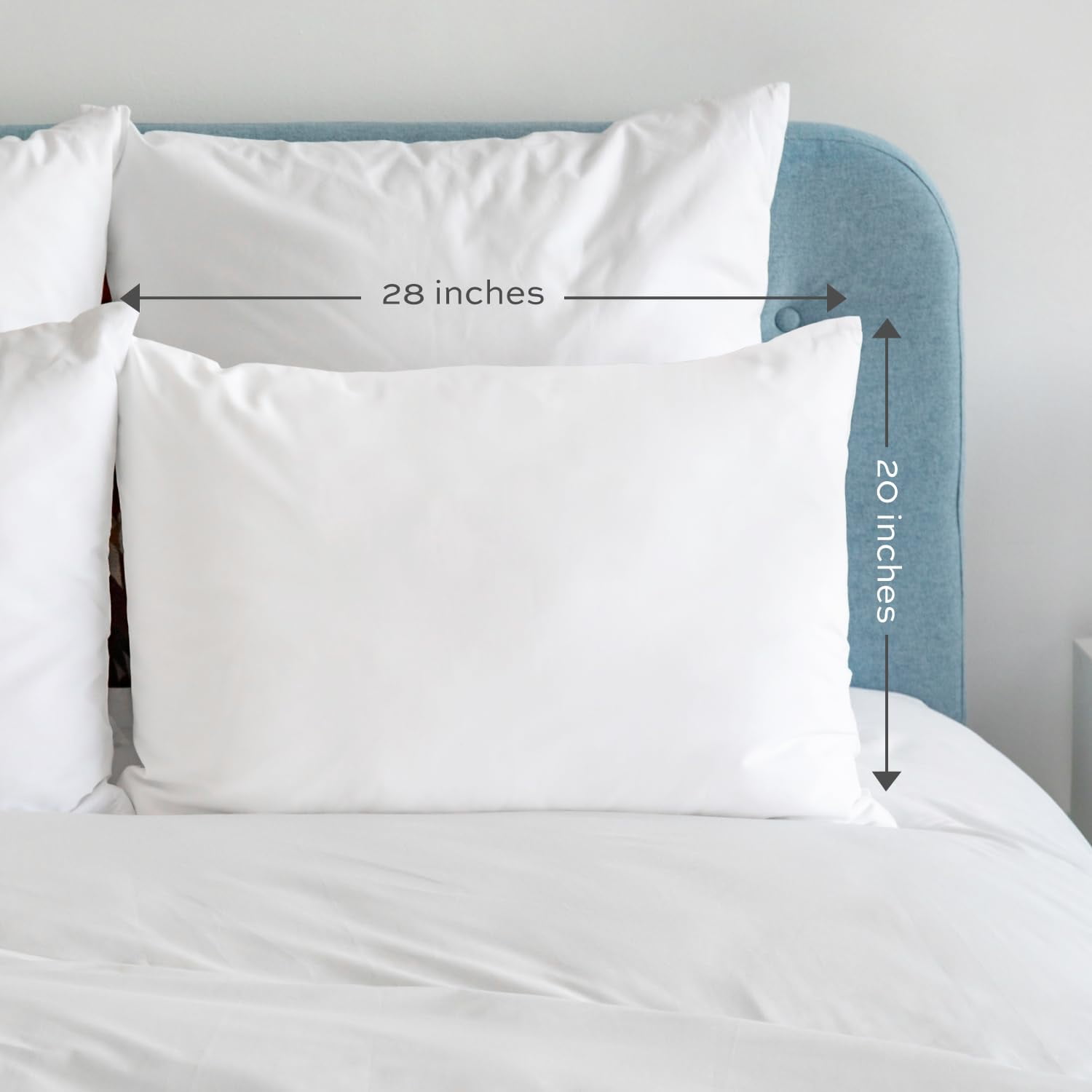 White Classic Bed Pillows for Sleeping 2 Pc Set, Queen Size Pillow Side Sleeper Set, Down Alternative Luxury Hotel Soft Pillow 28x20 Inches | 2 Pack | Queen Size