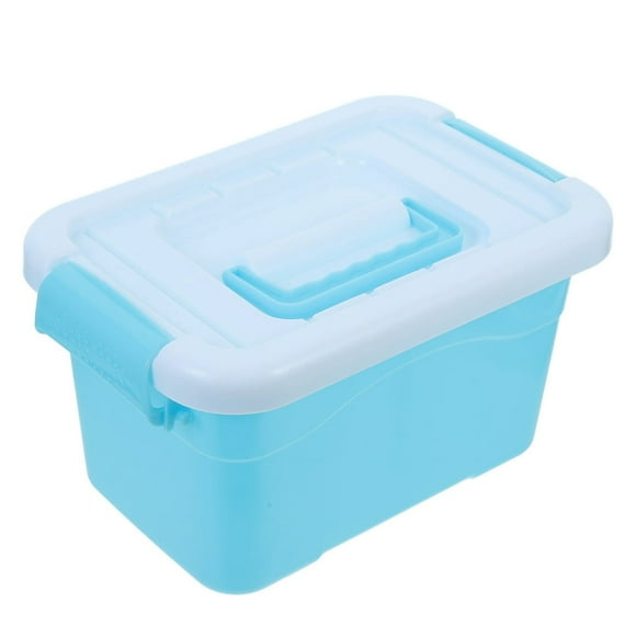 LEEYNEER Small Plastic Storage Container With Lid Handle Organizer Bin For Home And Playroom Small Plastic Bins With Lid Box With Handle