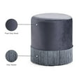 thumbnail image 2 of Meridian Furniture Teddy Contemporary Velvet Ottoman/Stool in Gray, 2 of 4