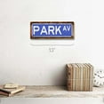 thumbnail image 2 of Framed, Outdoor Blue Park Ave. 4"x12" Metal Sign, Wall Décor for Home and Office, 2 of 4