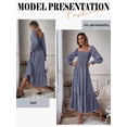 thumbnail image 4 of Xuanfei Women Square Neck Smocked Long Sleeve Tiered Maxi Dress, 4 of 4