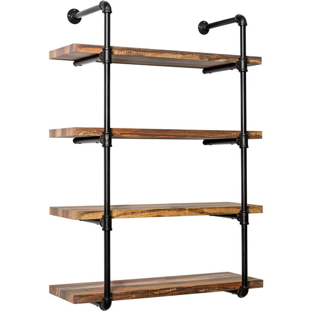 Set Of 2 Industrial Pipe Shelving Wall, Industrial Pipe Wall Shelves