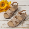 thumbnail image 5 of longantii Womens Orthopedic Sandals Arch Support Flat Wedge Sandals Lightweight Non Slip Slip on Work Shoes Vacation Beach 2026 New Foam Shoes Beige, 5 of 5