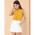 thumbnail image 2 of Blusas Elegante Sin Mangas Vintage De La Década De 1950 Con Volantes Para Oficina De Negocios Para Mujer Amarillo M, 2 of 6