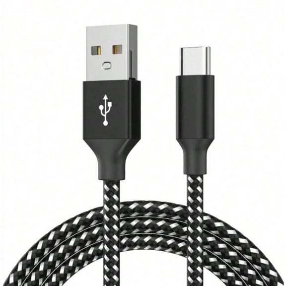 1-Pack Type-C Nylon Braided Data Sync Charging Cord USB-C Fast Charger