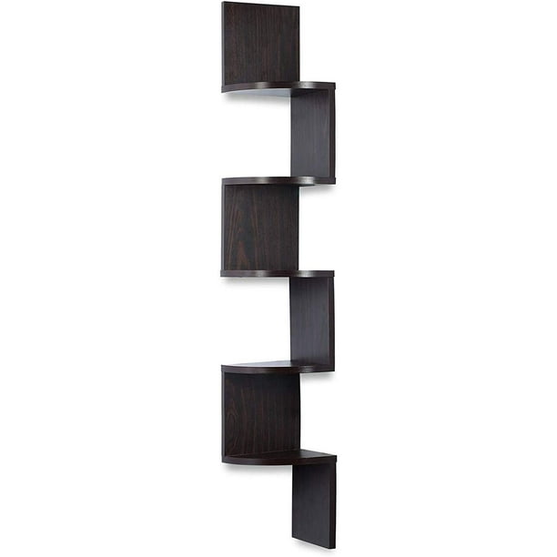 Corner Shelf Espresso 5 Tier Corner Shelf Unit Ideal for Corner