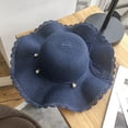 thumbnail image 4 of New Durable Grass Weaving Wear-resistant Foldable Sunshade Women Panama Ladies Beach Cap Outdoor Travel Elegant Holiday Hat Large Wide Brim Sun Hats Summer Natural Straw Hat 03, 4 of 8