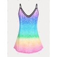 thumbnail image 3 of Camisola Talla Extra Color Ombre Rosegal  Camisetas sin mangas de talla grande, 3 of 5