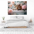 thumbnail image 4 of Mudket Leopard in Bathtub Canvas Wall Art, Framed Cheetah Print Bathroom Wall Decor, Cute Floral Animal Wall Art for Home, Ready to Hang - 12"L x 8"W, 4 of 10