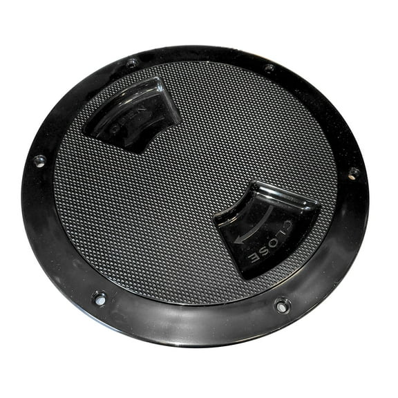 Sea-Dog Quarter-Turn Textured Deck Plate w/Internal Collar - Black - 5" | Bundle of 2