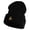 Black, variant on Wheat Stalks Embroidered 12 inch Acrylic Cuff Long Beanie - Black OSFM