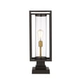 thumbnail image 5 of 1 Light Outdoor Square Pier Mount Lantern In Metropolitan Style 8 Inches Wide By 22.75 Inches High-Black Finish Z-Lite 584Phms-Sqpm-Bk, 5 of 5