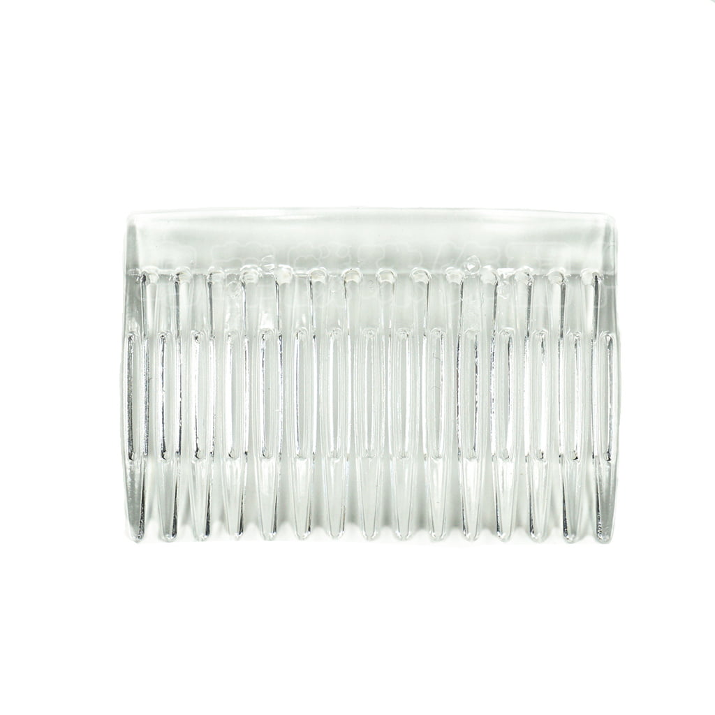Fugift 7x5cm 15 Teeth Fancy DIY Plastic Hair Clip Comb Women Bridal Wedding Veil Holder Transparent Beauty Styling Tool 