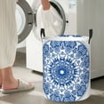 thumbnail image 5 of Daiia Blue Watercolor Round Laundry Basket with Handles Thickened Waterproof Circular hamper,Dirty Clothes Storage Basket for Bedroom,Bathroom,College Dorm-, 5 of 6
