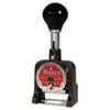 Bates Dropped Cipher Multiple Movement Numbering Machine, Pre-Inked/Re-Inkable, Black