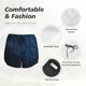 thumbnail image 4 of Balery Blue Glitter Retro Pantalones cortos deportivos para mujer con forro y dos bolsillos, elásticos, para entrenamiento, gimnasio, yoga-Small, 4 of 7