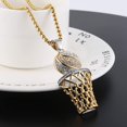 thumbnail image 5 of FrostHike Mens 18k Gold Silver Plated Basketball Rim CZ Inlay Pendant Hip Hop Box Chain, 5 of 5