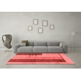 thumbnail image 3 of Ahgly Company Machine Washable Indoor Round Abstract Red Modern Area Rugs, 6' Round, 3 of 4