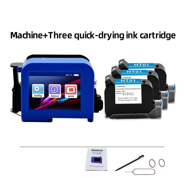 Mini portable printer, batch label inkjet printing, 2D code barcode pattern printing, fast drying color fading easily ,Multi-Format Printing