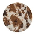 thumbnail image 2 of Nawypu  Rustic Cowhide with Black and Brown Spots Fur Tablecloth Round Tablecloths Round Table Cover for Circular Table, 2 of 7