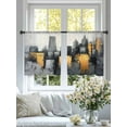 thumbnail image 4 of City Building Sheer Curtains for Living Room Bedroom Modern Chic Abstract Oil Painting Art Sheer Curtains 54 Inch Long 2 Panels Set Light Filtering Curtain Window Treatments Drapes for Dining Room, 4 of 6