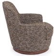 thumbnail image 2 of Sunset Trading Heathered Soft Tweed T-Cushion Fabric Swivel Chair in Black/Brown, 2 of 6