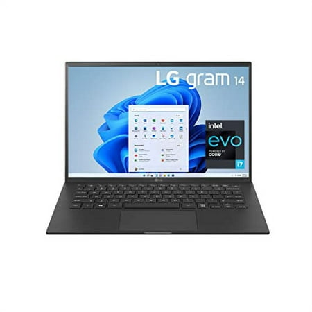 LG Gram 14Z90P Laptop 14" Ultra-Lightweight, (1920 x 1200), Intel Evo 11th gen CORE i7, 16GB RAM, 512GB SSD, Windows 11 Home, 72 Wh Battery, Alexa Built-in, 2X USB-C, HDMI, USB-A - Black