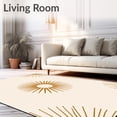 thumbnail image 2 of ODIKA 6'x9' Machine Washable Non-Slip Area Rug, Modern Cartoon Lion Medallion with Sunburst Inspired and Subtle Dots High Traffic Rug with Pad, Ivory, 720458, 2 of 8