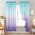 thumbnail image 6 of Gumesh Mint Green Sheer Curtains - Gradient Semi Voile Grommet Top Window Curtains for Bedroom and Living Room, 52 x 84 Inches Long, 6 of 6