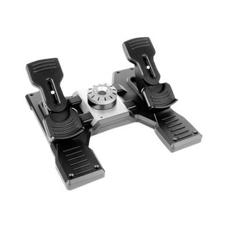 Logitech - Pro Flight Rudder Pedals Gaming Controller for PC - Black