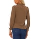 thumbnail image 3 of Blusa impresa de manga larga con cuello simulado y fruncido para mujer INSPIRE CHIC en marrón, 3 of 6