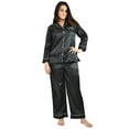 thumbnail image 2 of Up2date Fashion's Women's Long Button-Down Satin Pajamas, 2 of 3