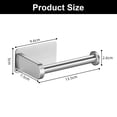 thumbnail image 5 of Portarrollos de papel higiénico adhesivo, forma de L, construcción de acero inoxidable cepillado brillante, tira autoadhesiva a prueba de óxido para interiores, oficinas, baños, cocinas, más de 5 kg, 5 of 5