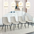 thumbnail image 6 of SUDICA Dining Room Chairs, Light Gray Faux Leather, Black Metal Legs, Set of 4, 6 of 7