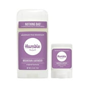 HUMBLE BRANDS Original Formula Aluminum-free Deodorant. Long Lasting Odor Control with Baking Soda and Essential Oils, Full and Travel Size, Mountain Lavender