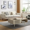 thumbnail image 3 of Coffee Table with Storage, Farmhouse Wood Tables for Living Room, Easy Assembly, Suitable for Various Home Styles (Oak), 3 of 12