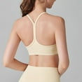 thumbnail image 4 of AKOEE Spandex Sport Bra Women Padded Racerback Low Impact Spaghetti Thin Strap Workout Yoga Comfort Bra (XL, Beige), 4 of 5