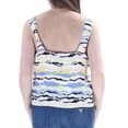 thumbnail image 4 of KENSIE Womens Blue Adjustable Strap Striped Sleeveless Square Neck Top M, 4 of 4