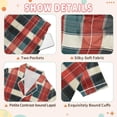 thumbnail image 4 of FORMRS Kids Short Sleeve Top and Pants Pajama Set Unisex Satin 2-Piece Sleepwear, Sizes 13-14Y, Vibrant Red Tartan Pattern, 4 of 8