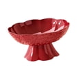 thumbnail image 2 of Frutero con pedestal, bandeja para frutas, bandeja de almacenamiento moderna, soporte para aperitivos, centro de mesa para fiestas, regalo de cumpleañ Rojo, 2 of 8