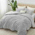 thumbnail image 3 of BEDELITE Fleece King Comforter Set -Super Soft & Warm Fluffy Grey Bedding, Luxury Fuzzy Heavy Bed Set for Winter with 2 Pillow Cases, 3 of 8