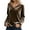 Khaki, variant on Womens Tops Boho Solid Color Autumn Winter Velvet Long Sleeved V Neck Loose T Shirt Top Casual Blouses
