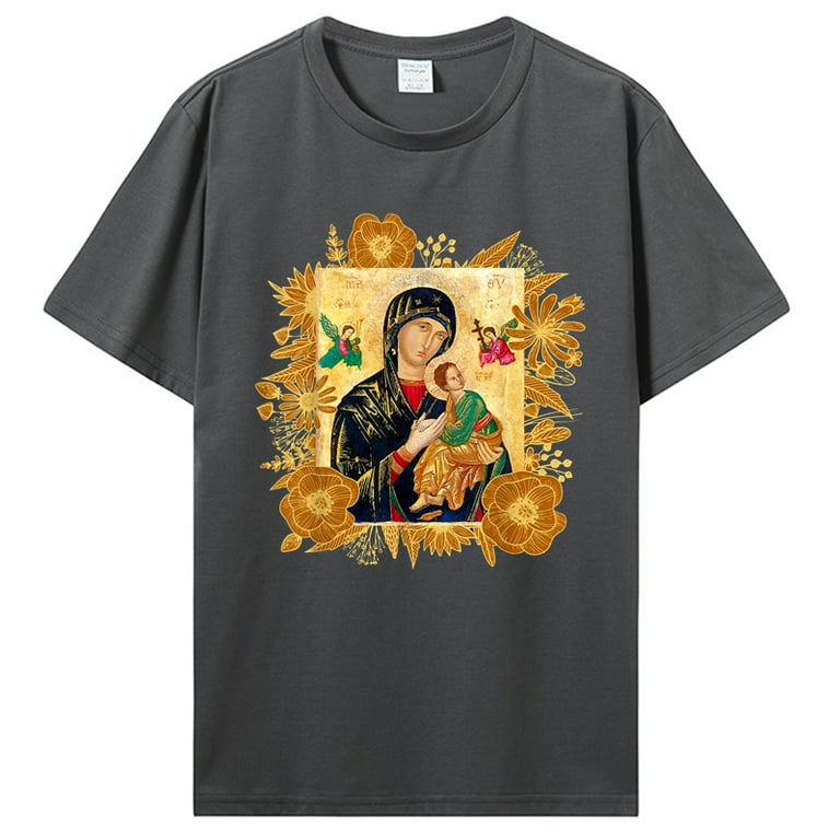 Our Lady Of Perpetual Help Virgin Mary Catholic Icon T-Shirt Our Lady Of Perpetual Help Virgin Mary Catholic Icon T-Shirt