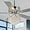 Chrome-17, variant on 52 Inch Crystal Chandelier Ceiling Fan Chrome Gorgeous Modern Reversible Ceiling Fan Light Fixture with Remote for Dining Room,Living Room,Bedroom