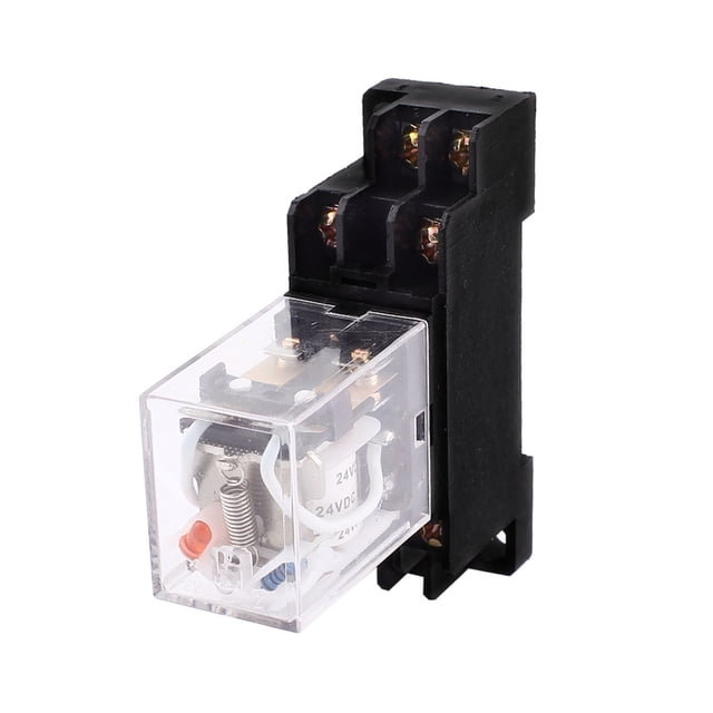 Unique Bargains DPDT 8Pin Power Relay DC 24V Coil 5A 240V AC 28V w Socket