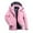 Pink, variant on Taqqpue Plus Size Rain Jackets for Women Waterproof Lightweight Warm Winter Outdoor Insulated Snow Jackets Zipper Pockets Hooded Plush Lined Windbreaker Coats Warm Thick Mountaineering Suit Ski Suit